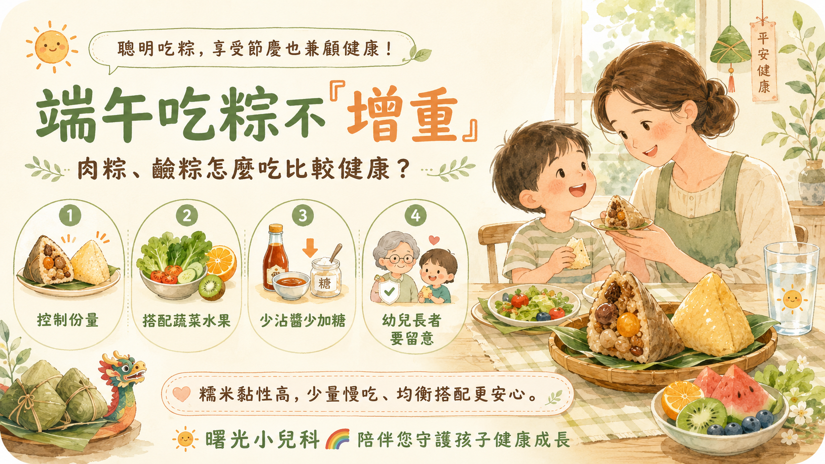 端午吃粽不「增重」:肉粽、鹼粽怎麼吃比較健康?